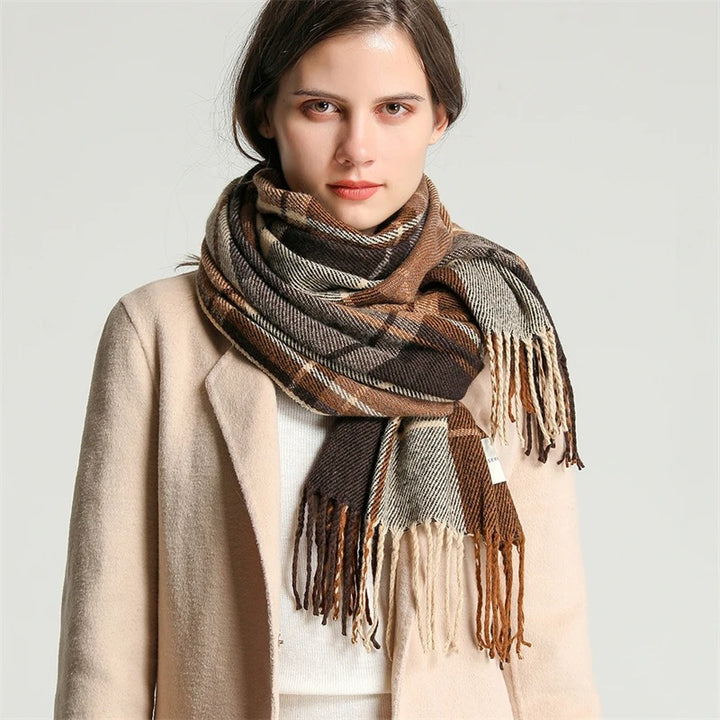 Falling For You Plaid Fringe Scarf