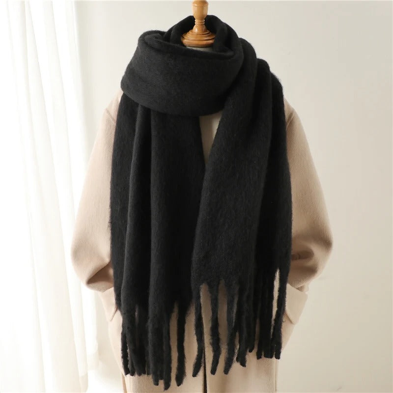 Cozy Afternoon Oversized Soft Fringe Scarf