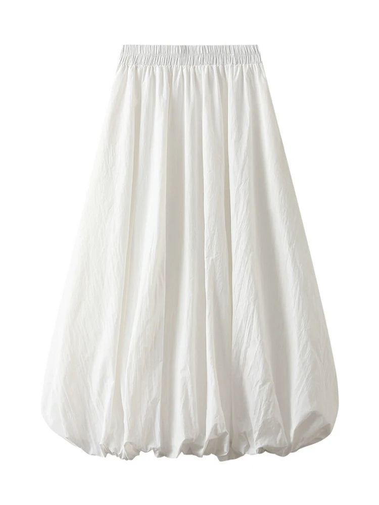 Cutest Perspective Bubble-Hem Midi Skirt