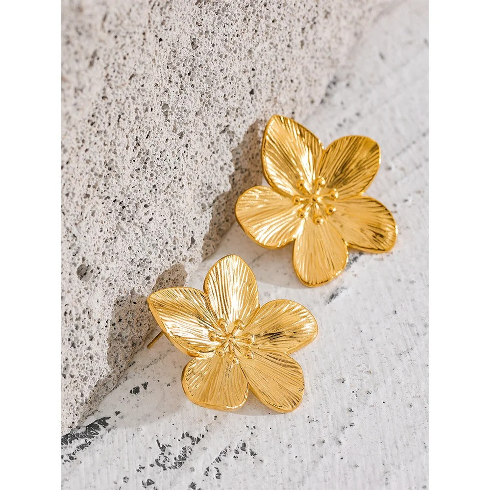 Golden Flower Earrings