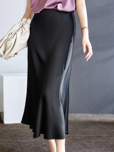 Stunning Midi Satin Skirt