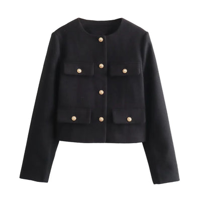 Milana Round Neckline Classic Short Jacket