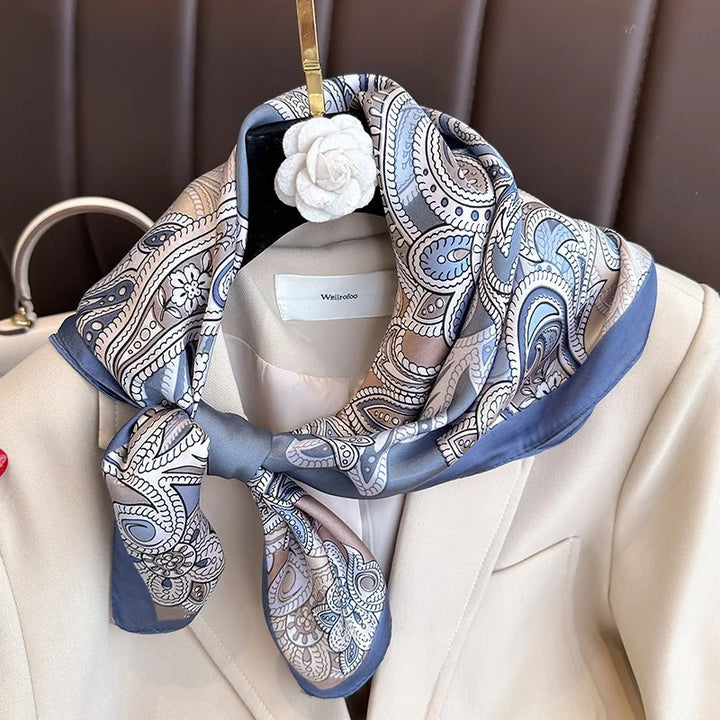 Luxury Print Satin Square Scarf