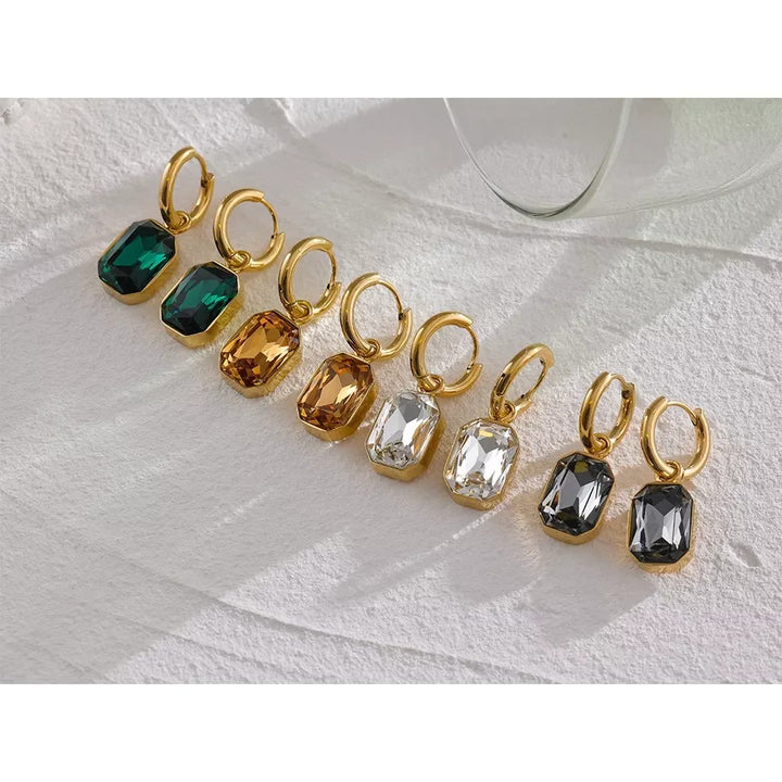 Cubic Zicronia Gold Color Drop Earrings