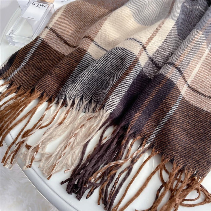 Falling For You Plaid Fringe Scarf