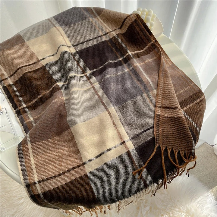 Falling For You Plaid Fringe Scarf