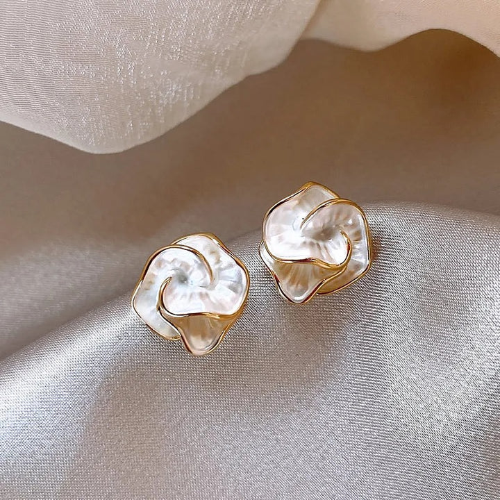 Delicate Camelia Rose Studs