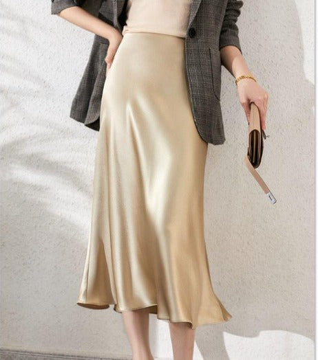 Stunning Midi Satin Skirt