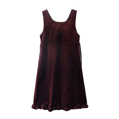 Flawless Maroon Front Bow Ruffle Mini Dress