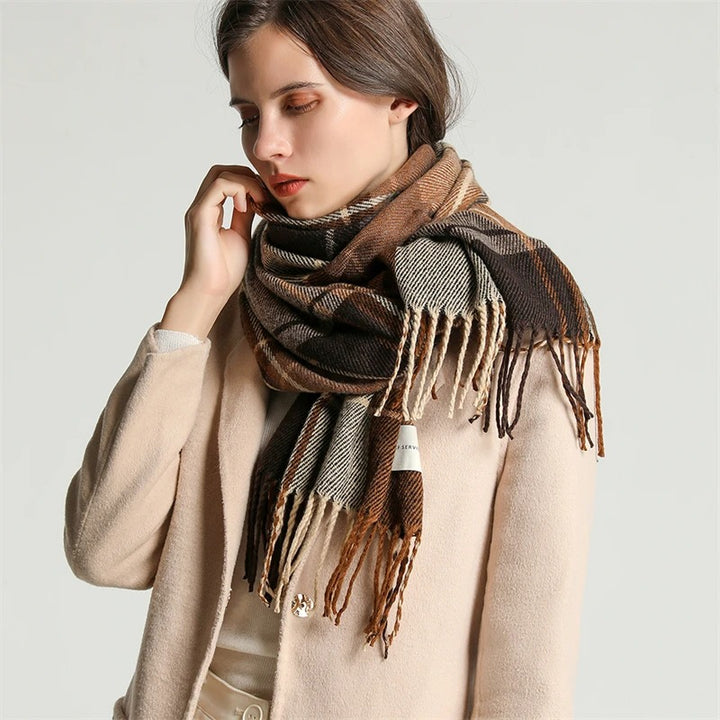 Falling For You Plaid Fringe Scarf