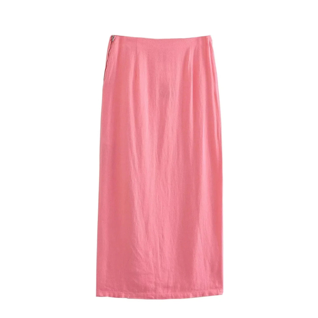 Leading the Trends Pink Ruched Crop Top and Skirt Set