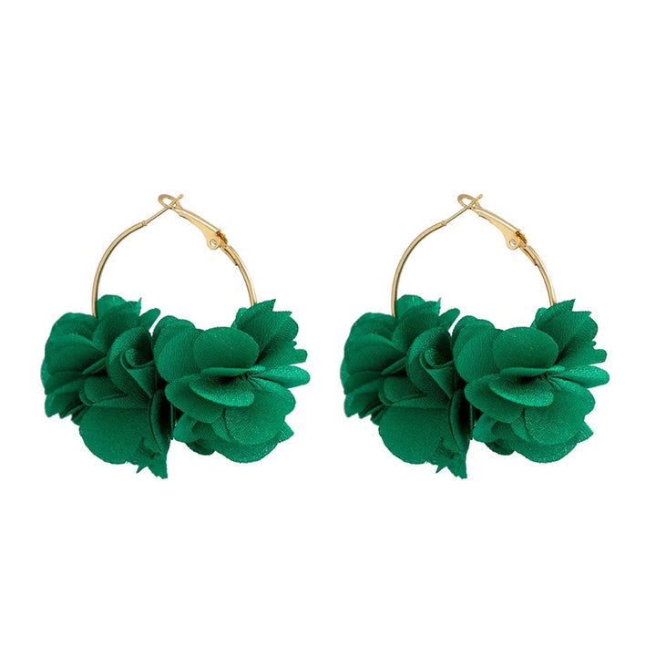 Velvet Rose Hoops Earrings