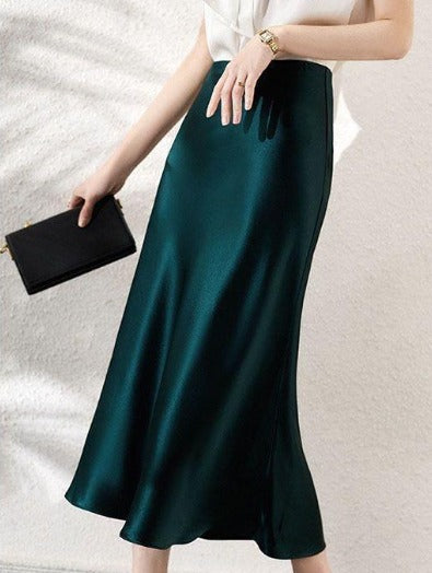 Stunning Midi Satin Skirt