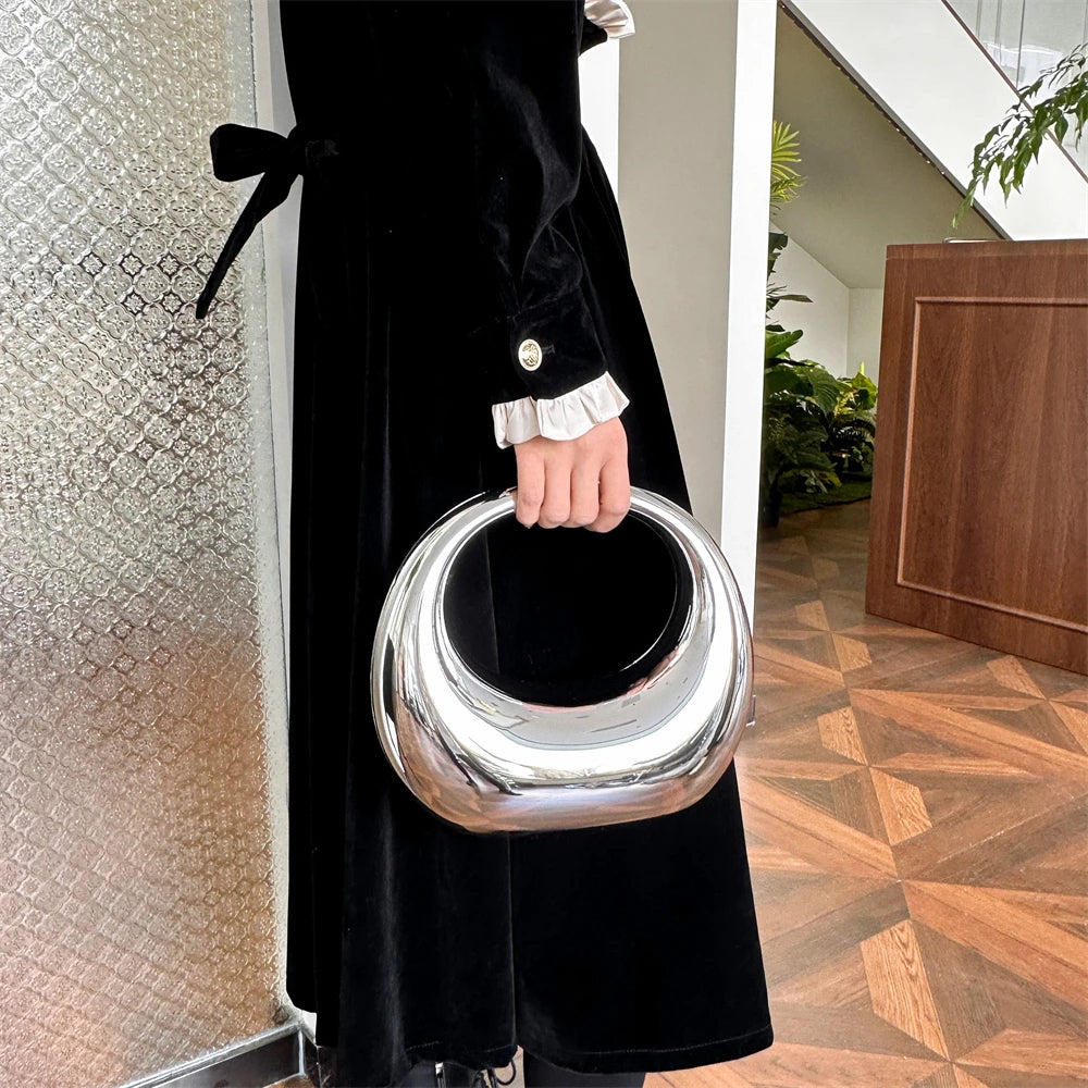 Crescent Moon PVC Clutch Bag