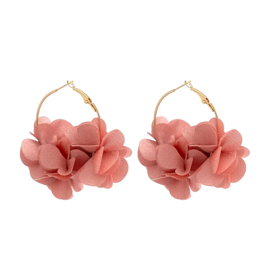 Velvet Rose Hoops Earrings