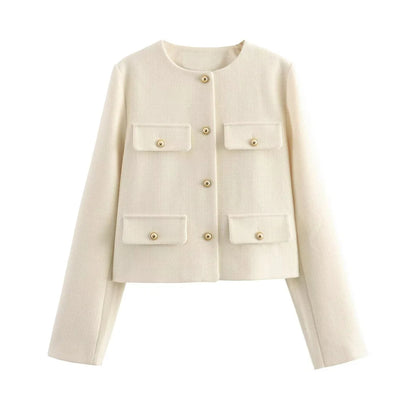 Milana Round Neckline Classic Short Jacket