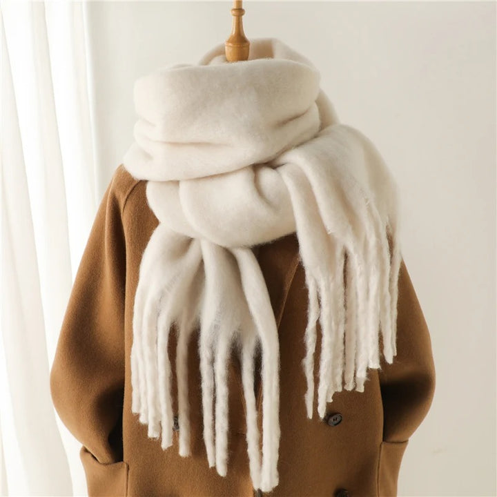 Cozy Afternoon Oversized Soft Fringe Scarf