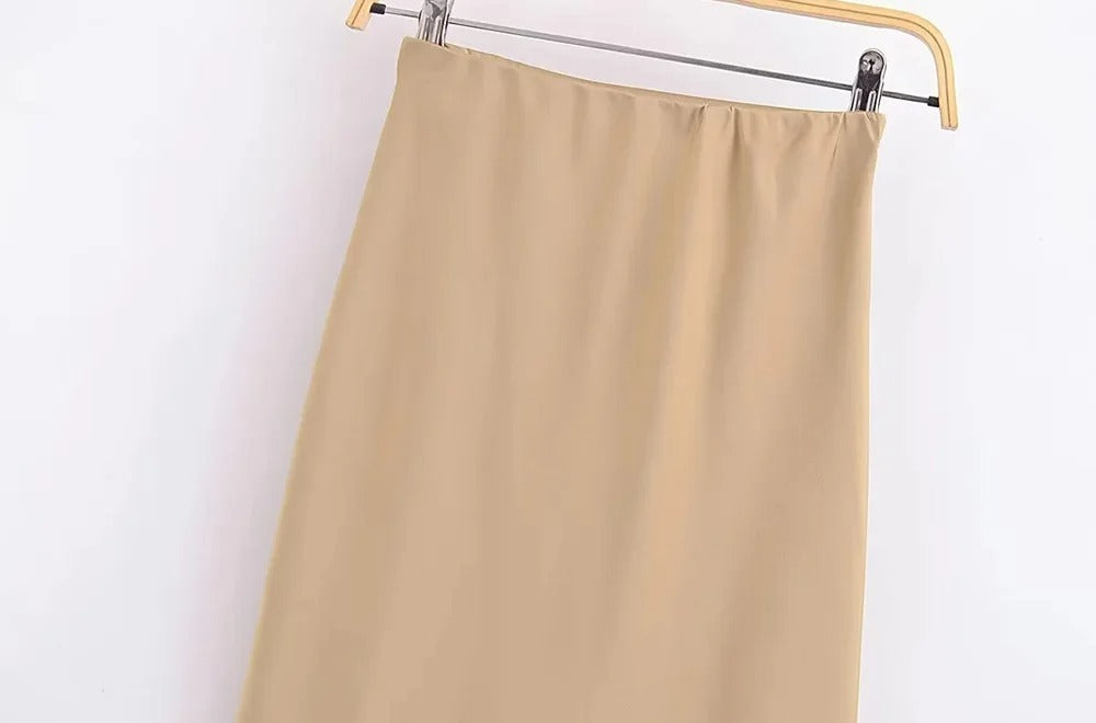 Stylish Chic Mermaid Satin Midi Skirt