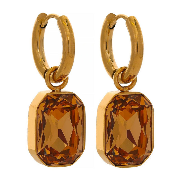 Cubic Zicronia Gold Color Drop Earrings