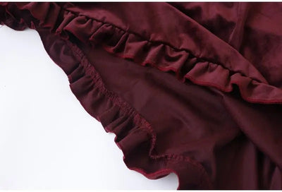 Flawless Maroon Front Bow Ruffle Mini Dress