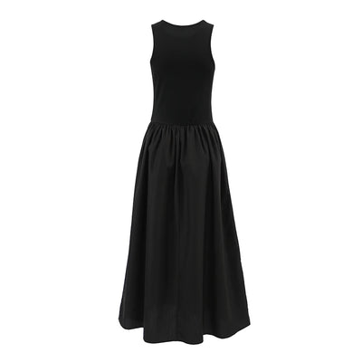 Classic Elegance Black Sleeveless Maxi Dress