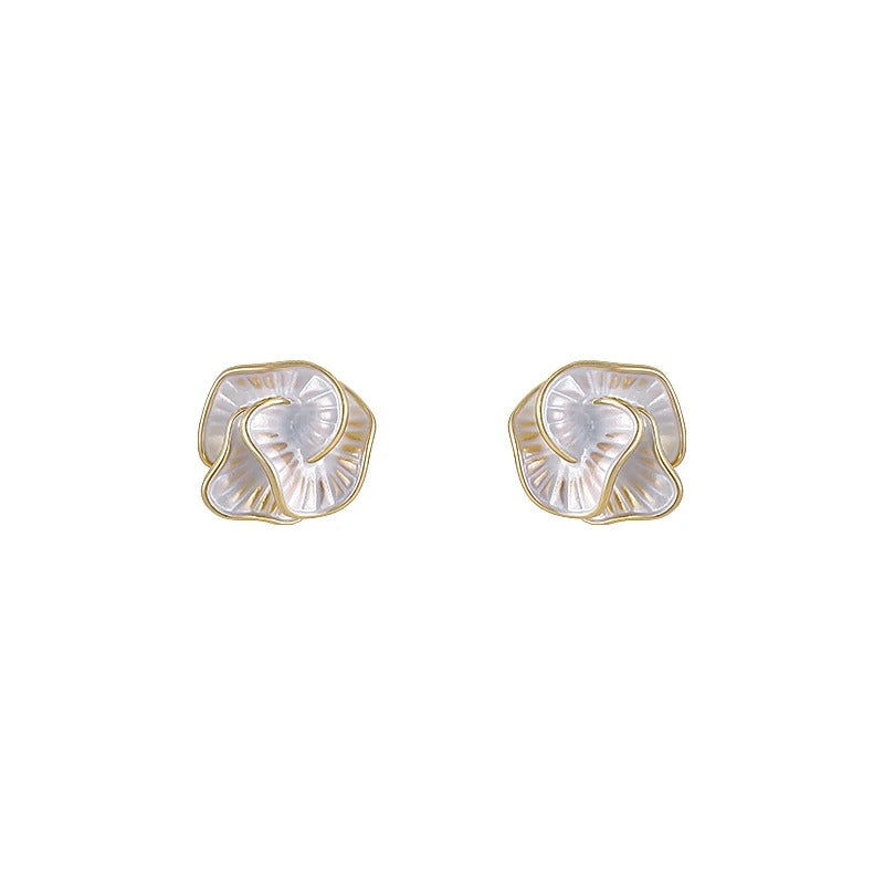 Delicate Camelia Rose Studs