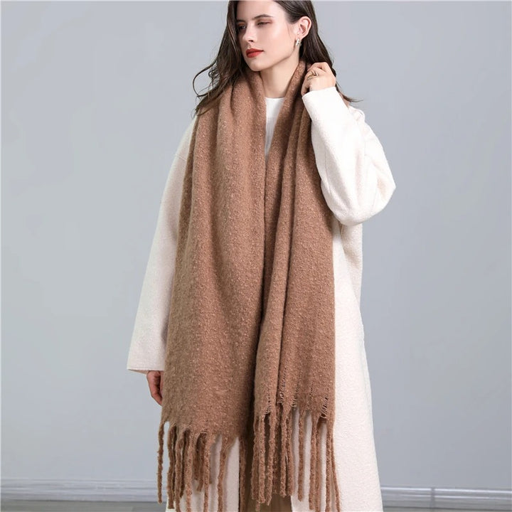 Cozy Afternoon Oversized Soft Fringe Scarf