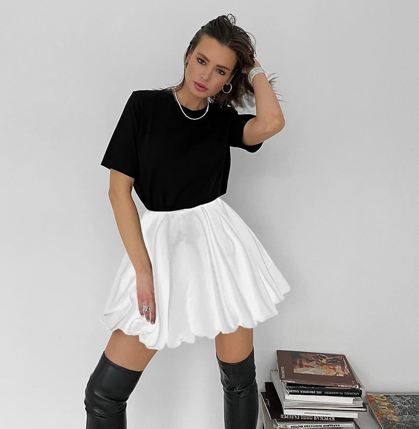 Street Chic High Waist Balloon Mini Skirt