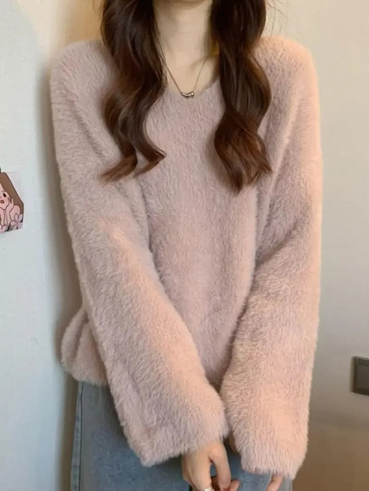 Chilly Moment Eyelash Knit Long Sleeve Sweater Top