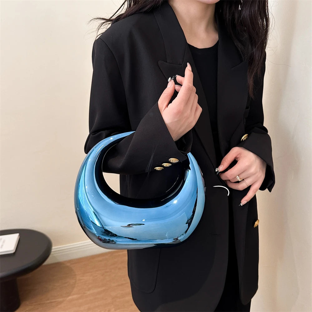 Crescent Moon PVC Clutch Bag