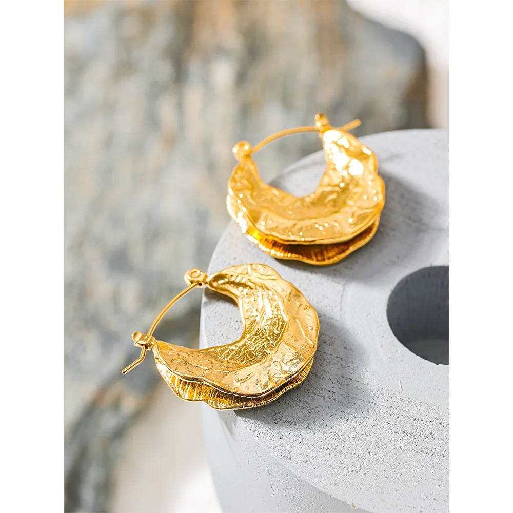 Sleek Embossed Hoop Earrings