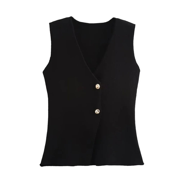 Stylish Twin Buttoned Vest Top