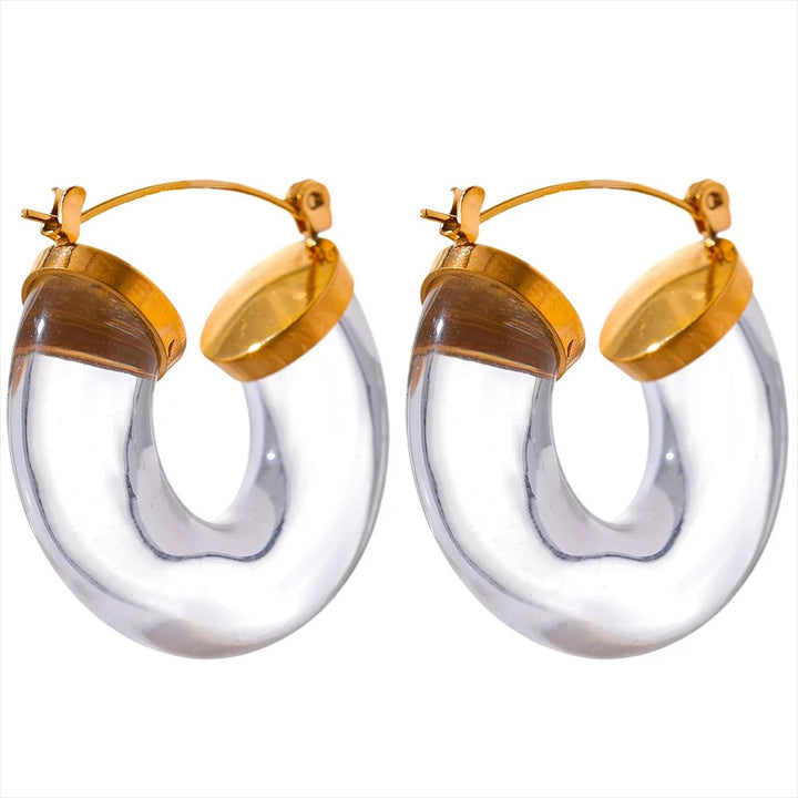 Lucite Resin Hoop Earrings