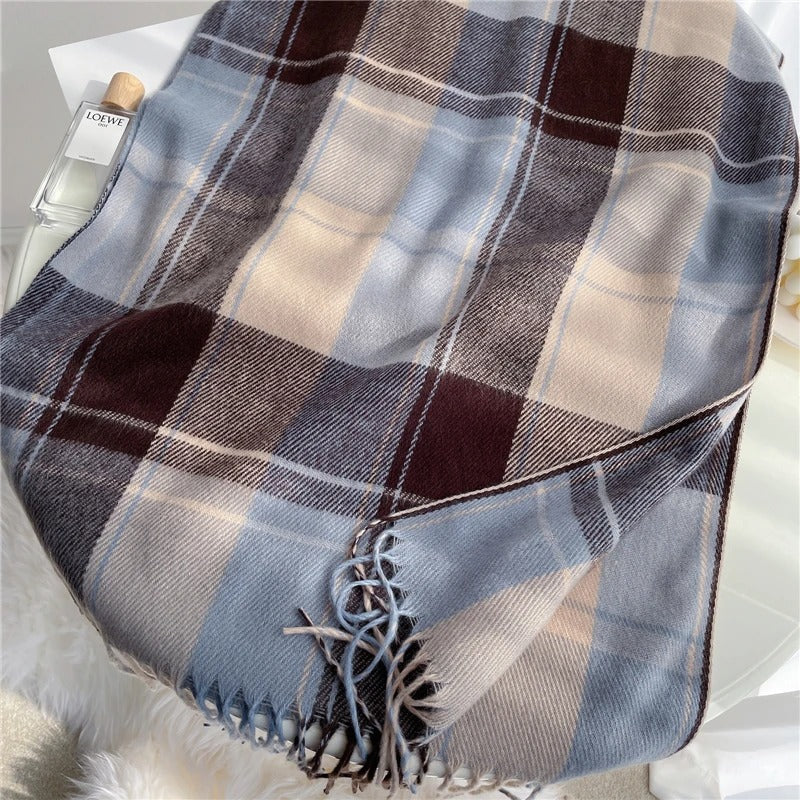 Falling For You Plaid Fringe Scarf