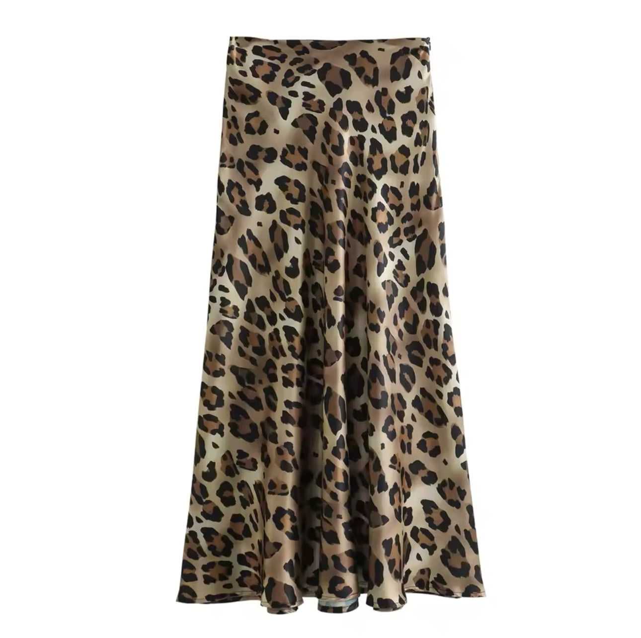 Statement Maker Leopard Print Satin Maxi Skirt