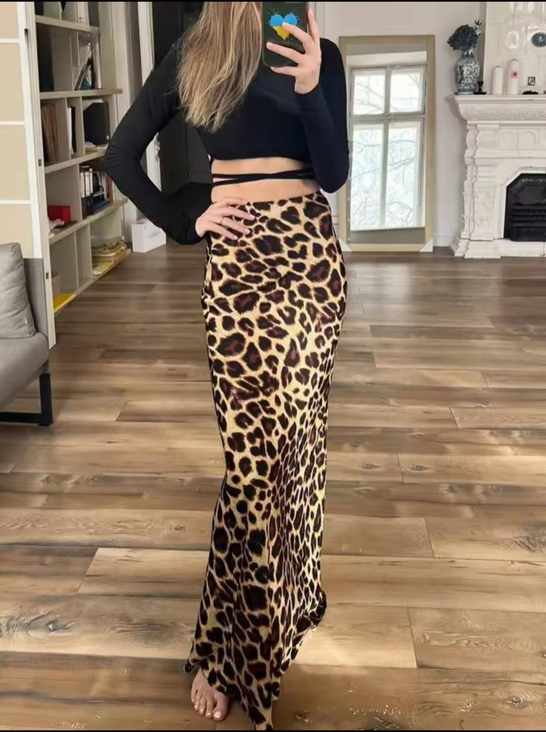 Statement Maker Leopard Print Satin Maxi Skirt