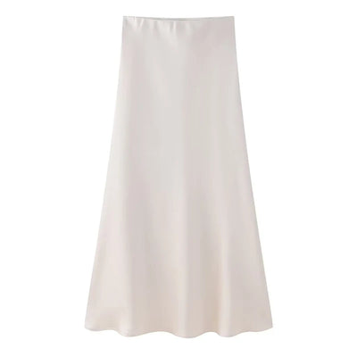 Aurora Satin Long Midi Skirt