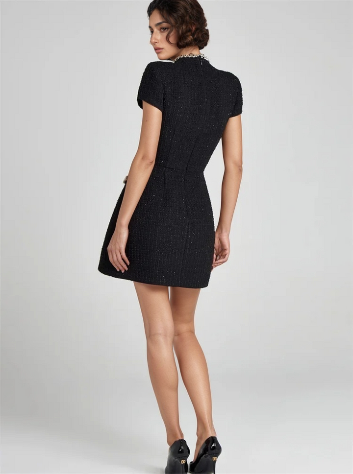 Khloe Lurex Tweed Rhinestone Mini Dress