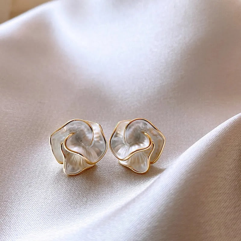 Delicate Camelia Rose Studs