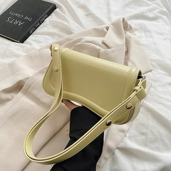 Trendy Wavy Flap Vegan Leather Handbag