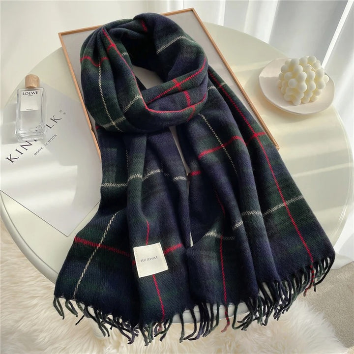 Falling For You Plaid Fringe Scarf