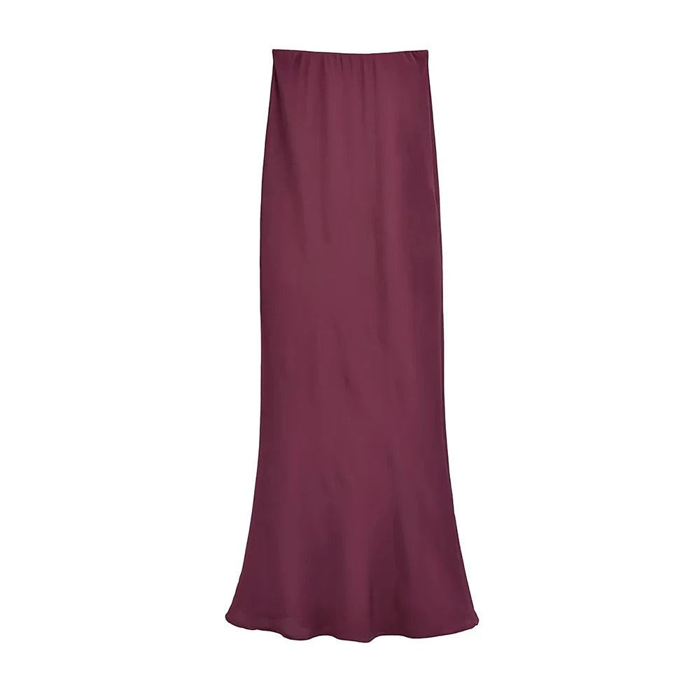 Stylish Chic Mermaid Satin Midi Skirt