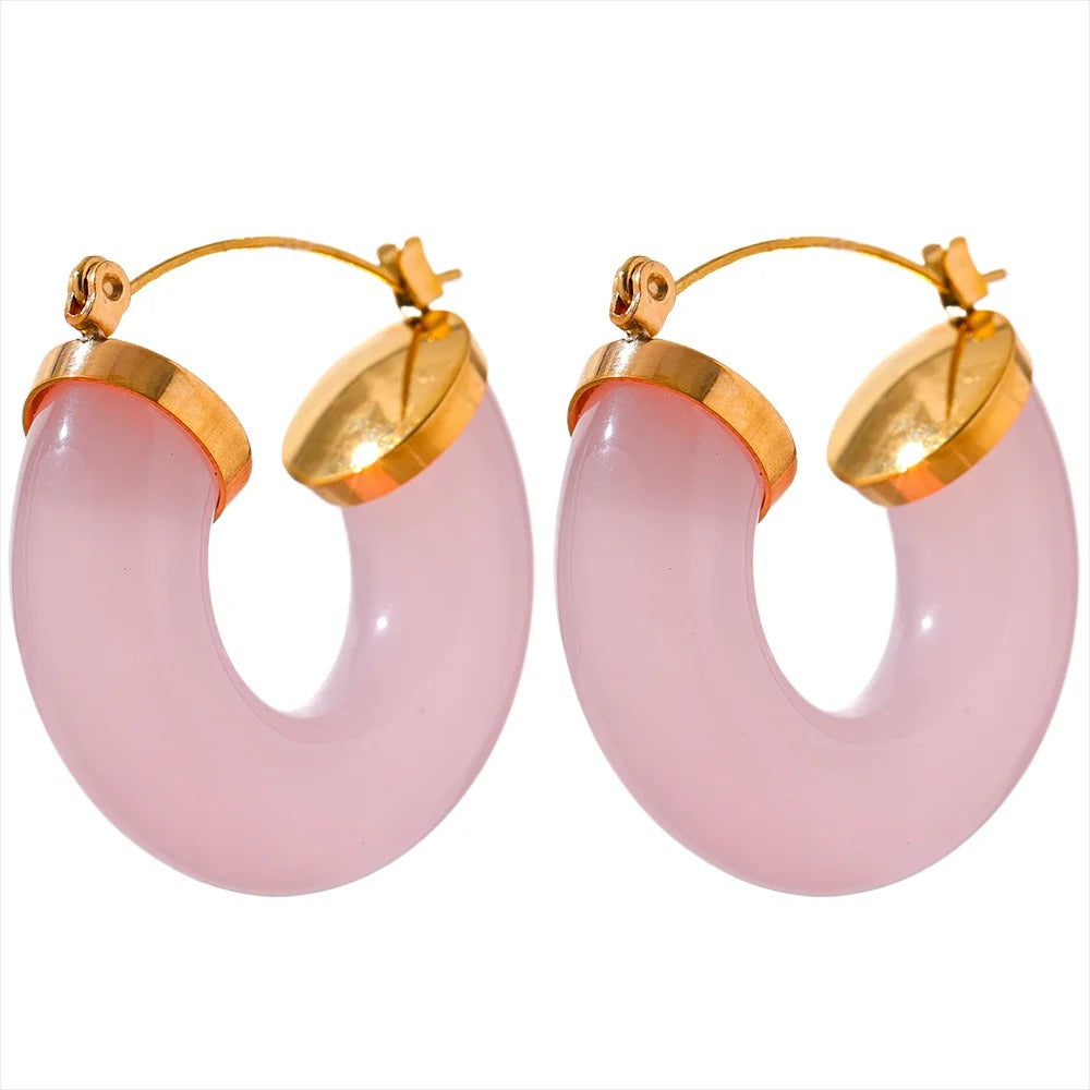 Lucite Resin Hoop Earrings