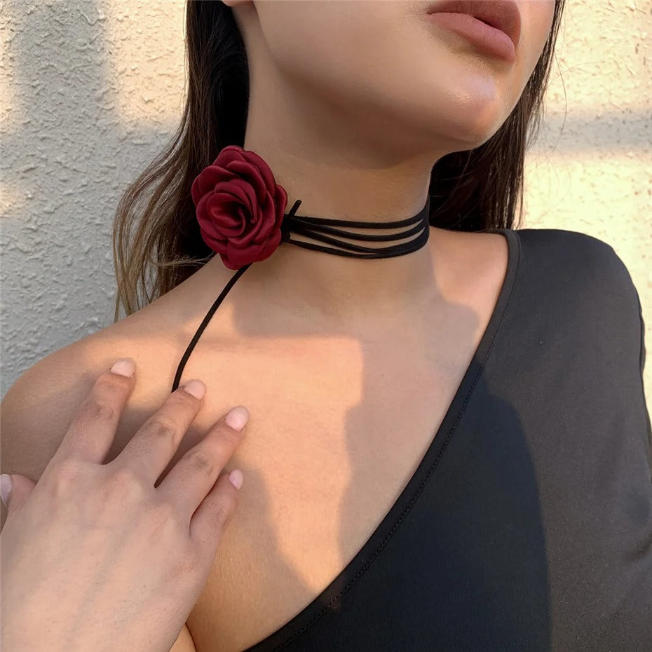 Rare Rose 3D Choker Necklace