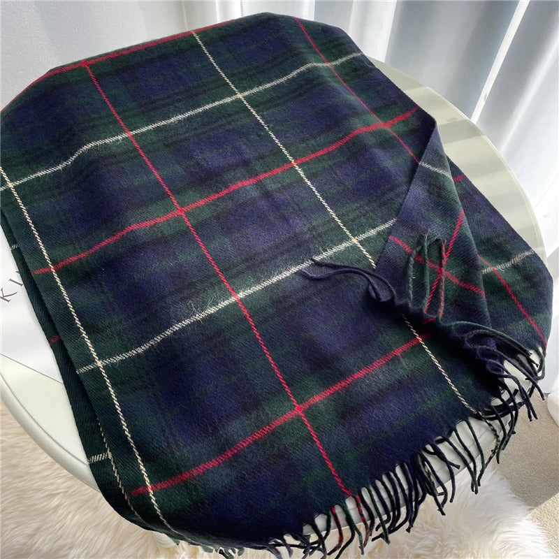 Falling For You Plaid Fringe Scarf