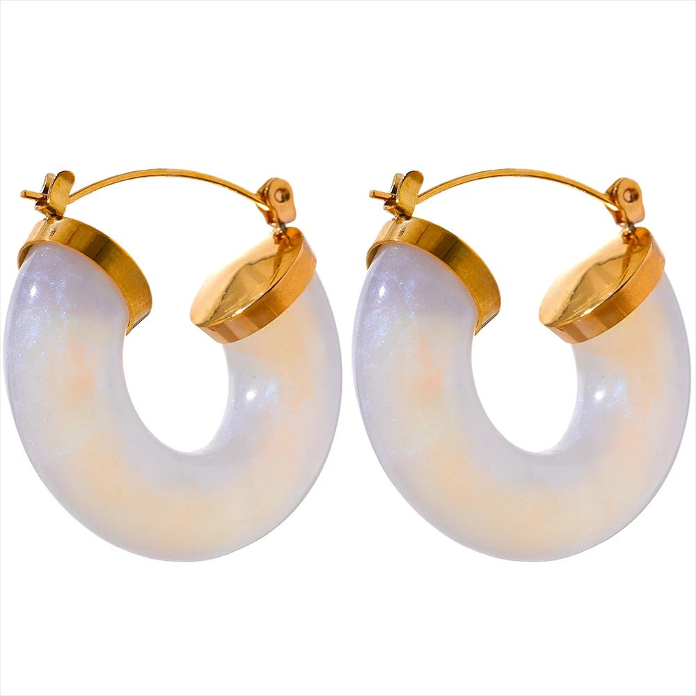 Lucite Resin Hoop Earrings