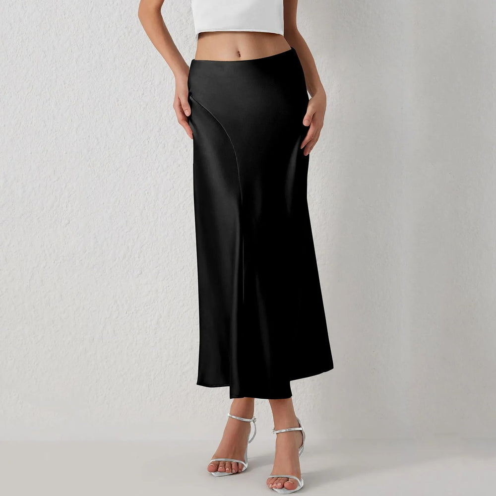 Seasonal Fave Satin Long Midi Skirt