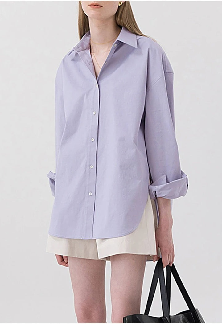 Easy To See Oversized Button-Up Top