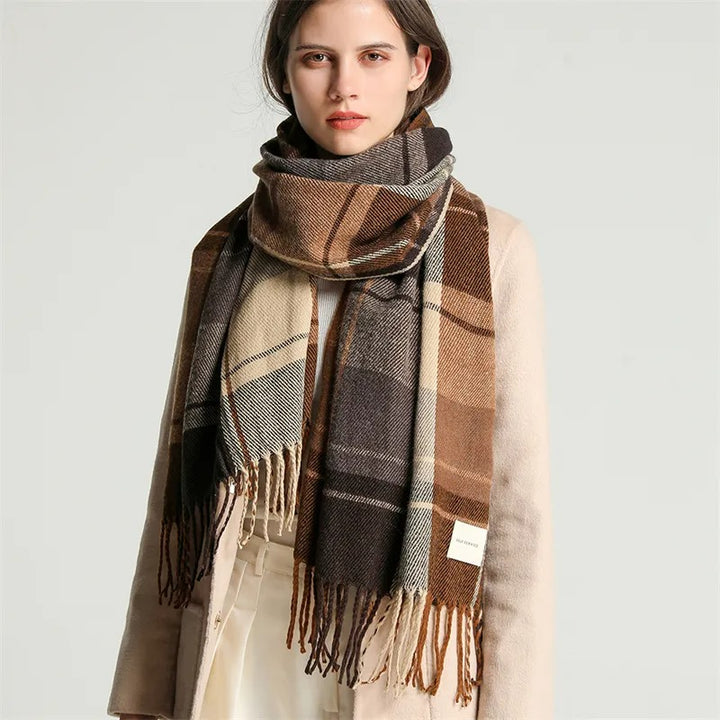 Falling For You Plaid Fringe Scarf