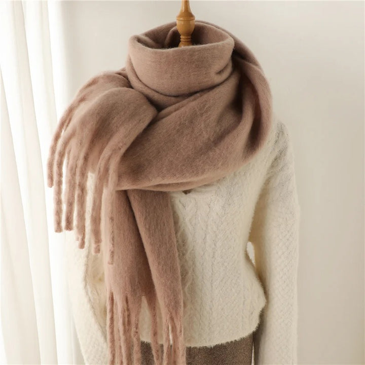 Cozy Afternoon Oversized Soft Fringe Scarf